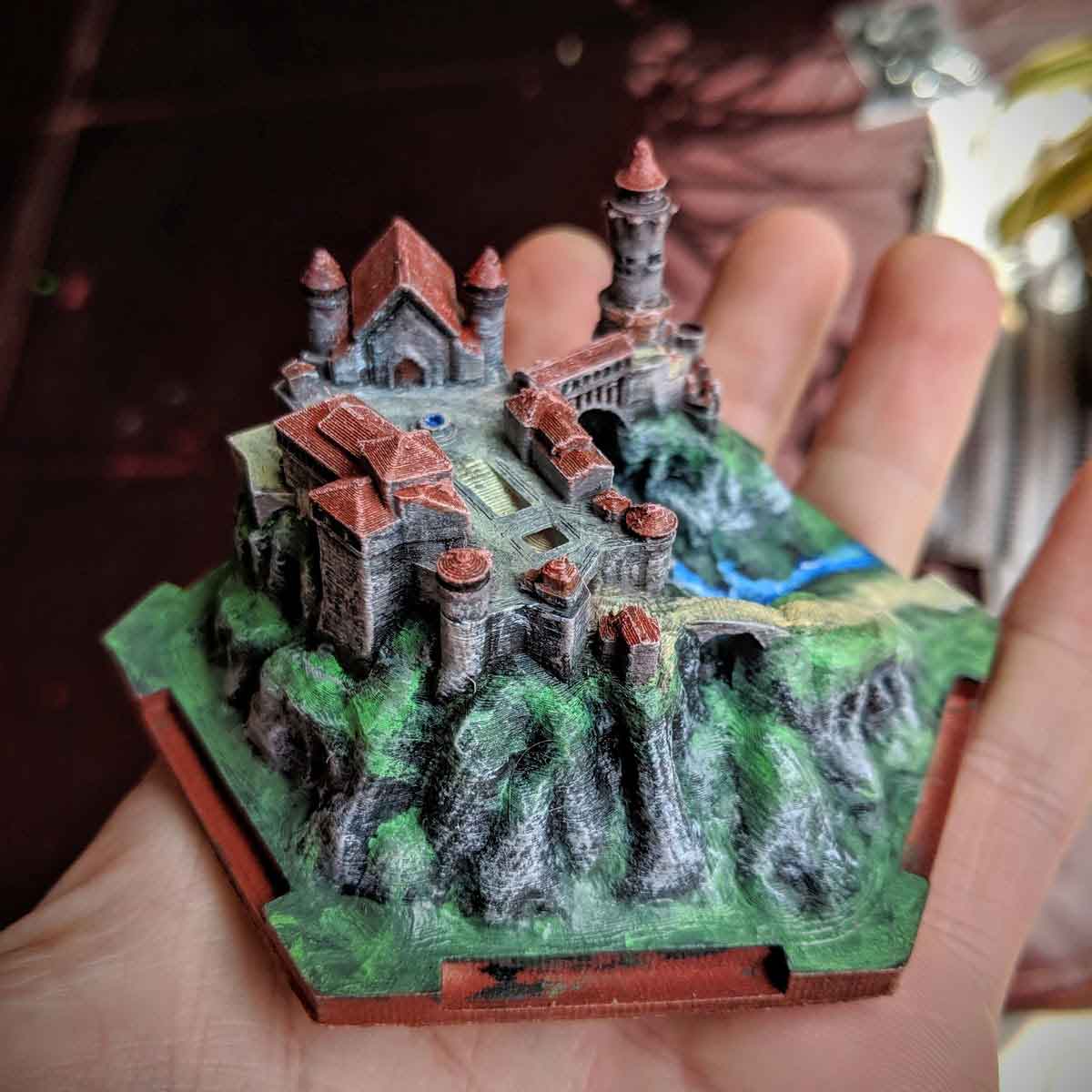 Printed and painted 3D castle piece